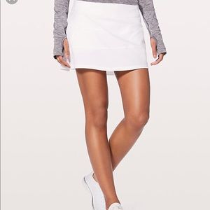 White lululemon pace rival skirt size 2